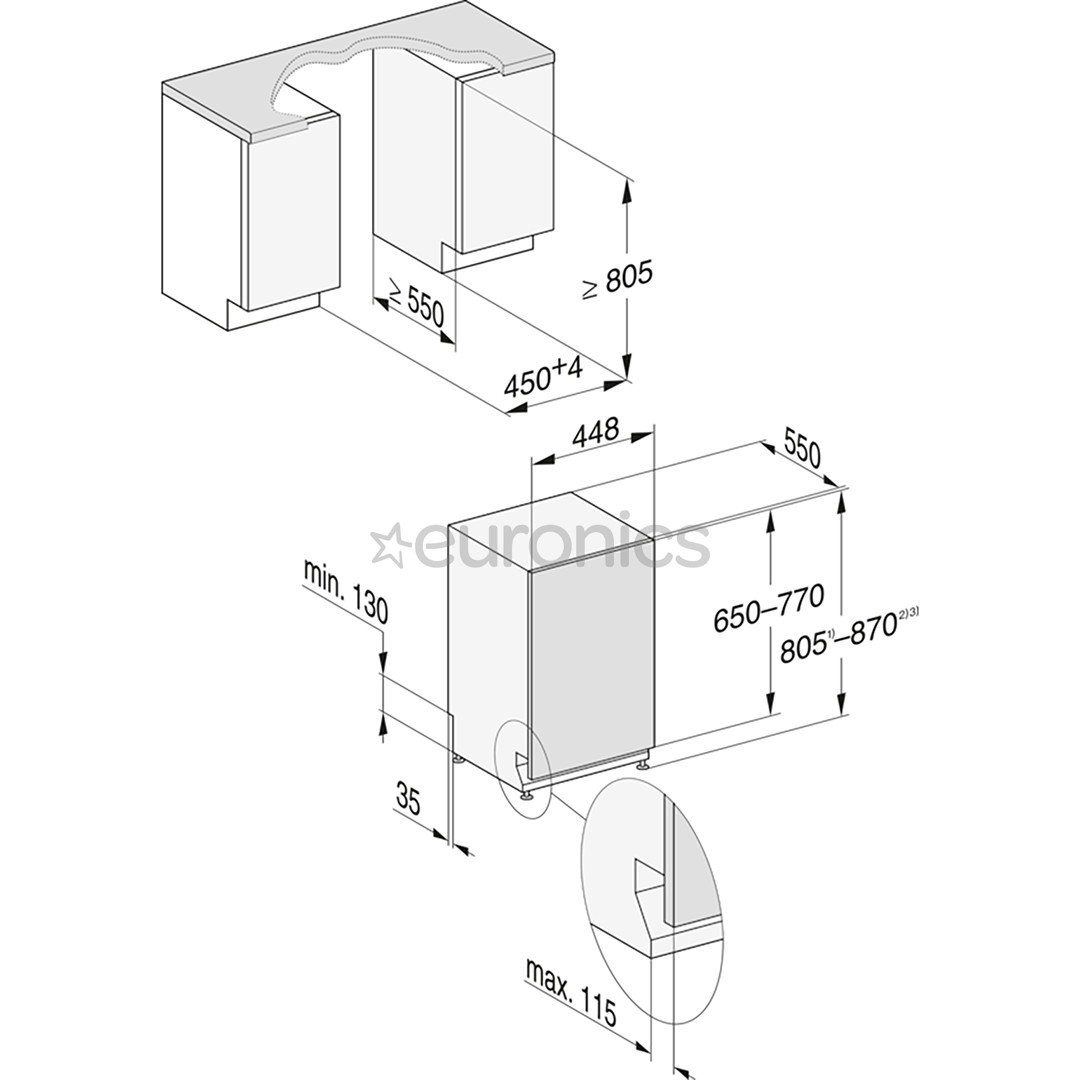 Miele, 9 place settings - Built-in dishwasher