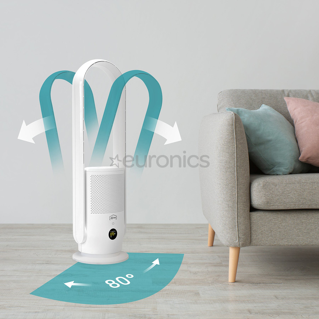 djive Flowmate ARC Casual 2in1, valge - Ventilaator ja õhupuhasti
