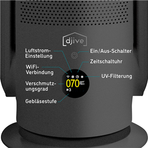 Djive Flowmate ARC Casual 2in1, dark grey - Fan and air purifier