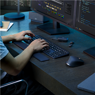 Logitech MX Keys S Combo, SWE, must - Juhtmevaba klaviatuur ja hiir