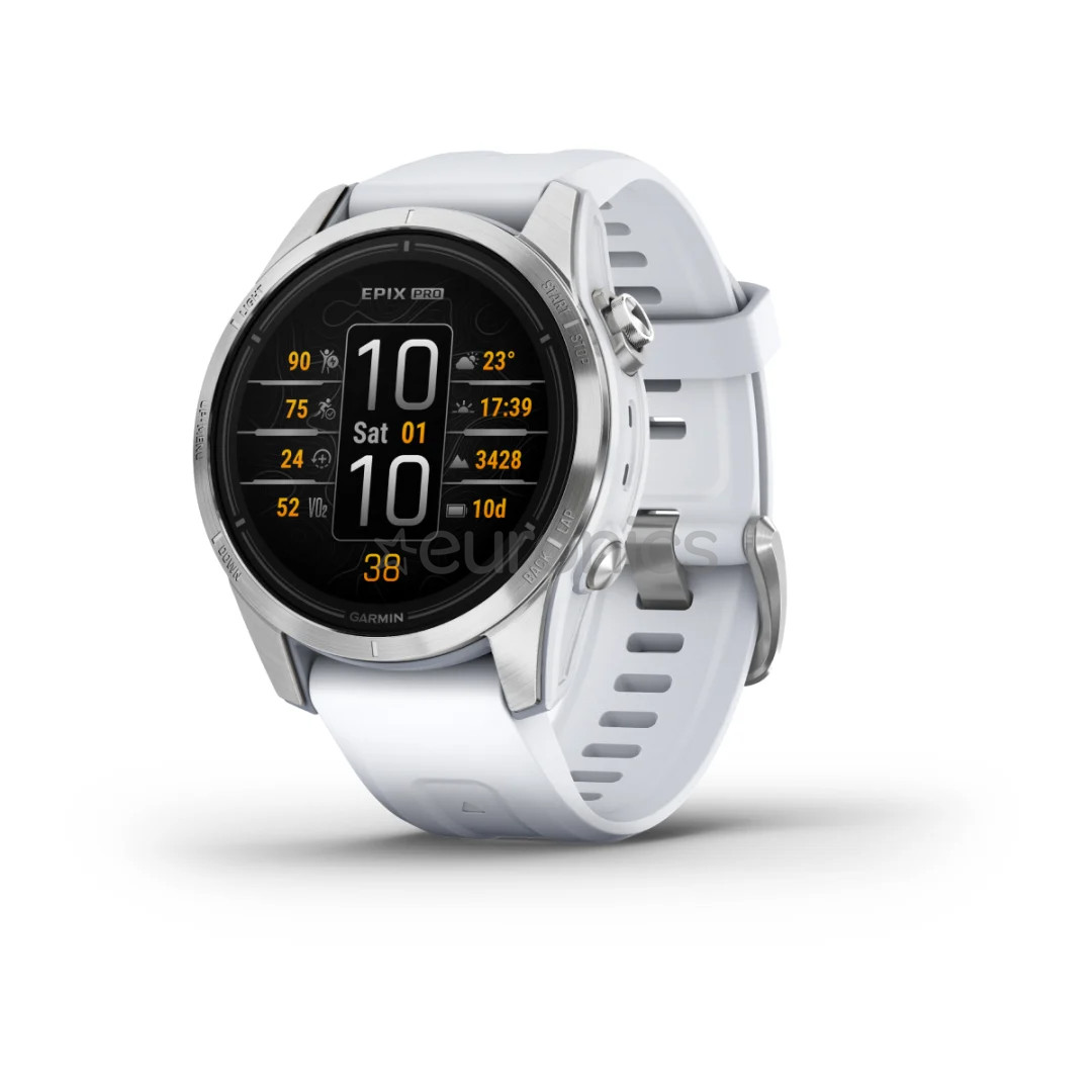 Garmin epix Pro (Gen 2), 42 мм, серебристый/белый - Спортивные часы