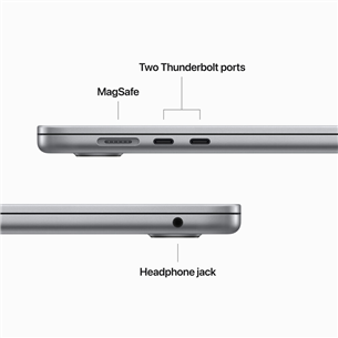 Apple MacBook Air 15" (2023), M2 8C/10C, 8 ГБ, 256 ГБ, SWE, серый космос - Ноутбук