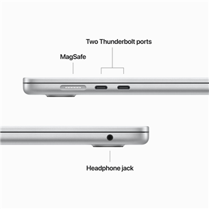 Apple MacBook Air 15" (2023), M2 8C/10C, 8 GB, 512 GB, RUS, hõbedane - Sülearvuti
