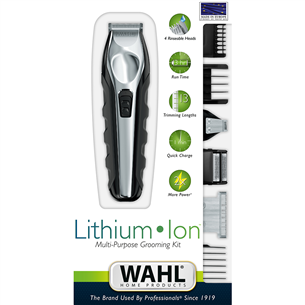 Wahl, Lithium-ion, must/hõbedane - Trimmeri komplekt