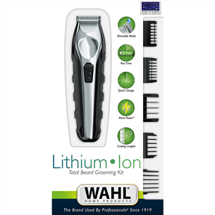 Wahl, Lithium-ion, black/silver - Total beard grooming kit