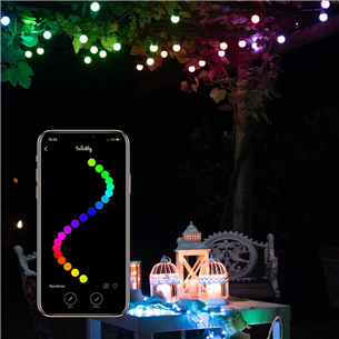 Twinkly Festoon Lights 40 RGB, 20 m, black - Smart festive lights