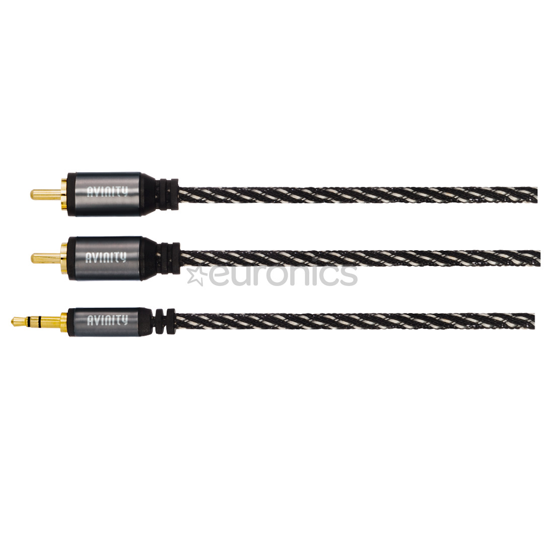 Avinity 2 RCA - 3,5mm, 1.5 m, black/gray - Audio cable