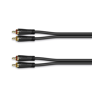 Hama Audio Cable, 2 RCA - 2 RCA, kullatud, 1,5 m, must - Kaabel