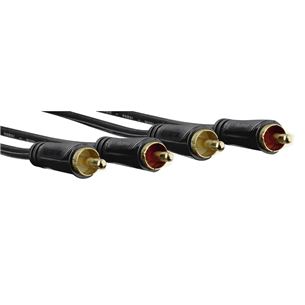 Hama Audio Cable, 2 RCA - 2 RCA, kullatud, 1,5 m, must - Kaabel
