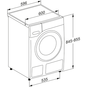 Miele, 9 kg, sügavus 64,3 cm, 1400 p/min - Eestlaetav pesumasin