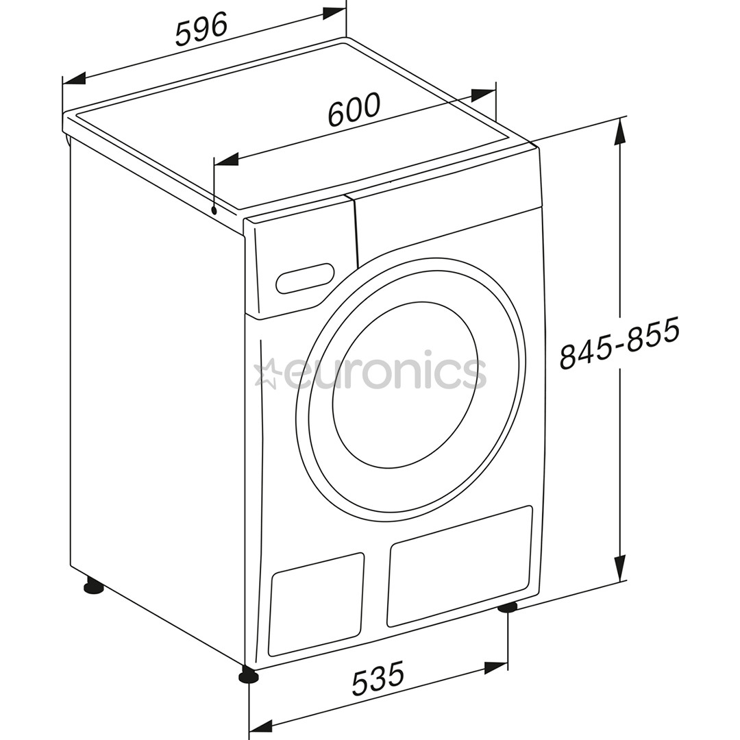 Miele, 9 kg, sügavus 64,3 cm, 1600 p/min - Eestlaetav pesumasin