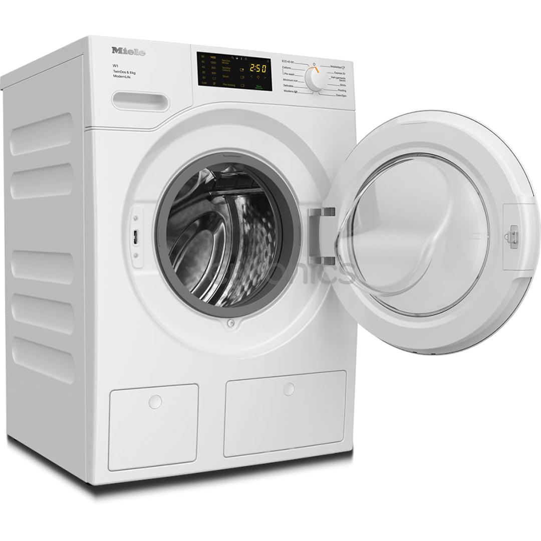 Miele, TwinDos, 8 kg, depth 64.3 cm, 1400 rpm - Front Load Washing Machine