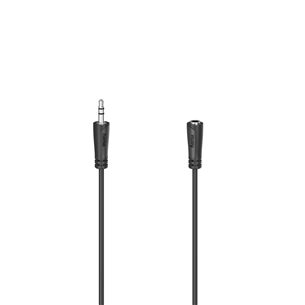 Hama Audio Extension Cable, 3.5mm - 3.5mm pesa, 1,5 m, must - Kaabel