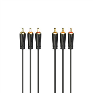 Hama Audio/Video Cable, 3 RCA - 3 RCA, kullatud, 1.5 m, must - Kaabel 00205150