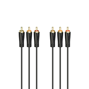 Hama Audio/Video Cable, 3 RCA - 3 RCA, kullatud, 1.5 m, must - Kaabel 00205150