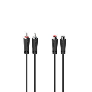 Hama Audio Extension Cable, 2 RCA pistikut - 2 RCA pesa, 3 m, must - Kaabel