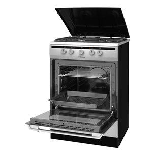 Hansa, 67 L, 60 cm, white - Gas cooker with electric oven
