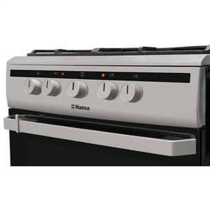 Hansa, 67 L, 60 cm, white - Gas cooker with electric oven