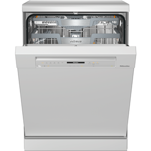 Miele AutoDos Excell, 14 place settings, white - Free standing dishwasher