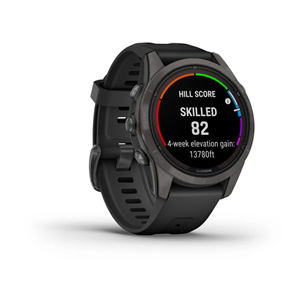 Garmin fēnix 7s Pro Sapphire Solar, 42mm, tumehall DLC titaan / must silikoon rihm - Spordikell