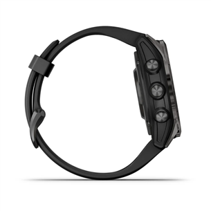 Garmin fēnix 7s Pro Sapphire Solar, 42 мм, темно-серый титан DLC/черный силиконовый ремешок - Спортивные часы