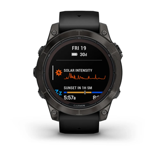 Garmin fēnix 7 Pro Sapphire Solar, 47 mm, dark gray DLC titanium / black silicone band - Sports watch