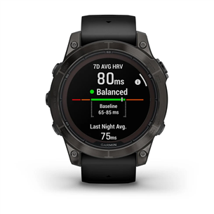 Garmin fēnix 7 Pro Sapphire Solar, 47 mm, dark gray DLC titanium / black silicone band - Sports watch