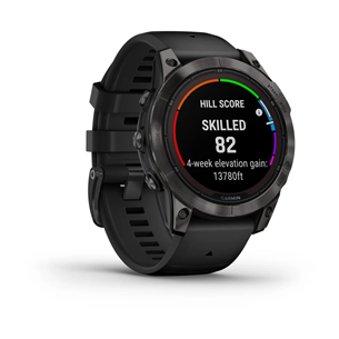 Garmin fēnix 7 Pro Sapphire Solar, 47 mm, tumehall DLC titaan / must silikoon rihm - Spordikell