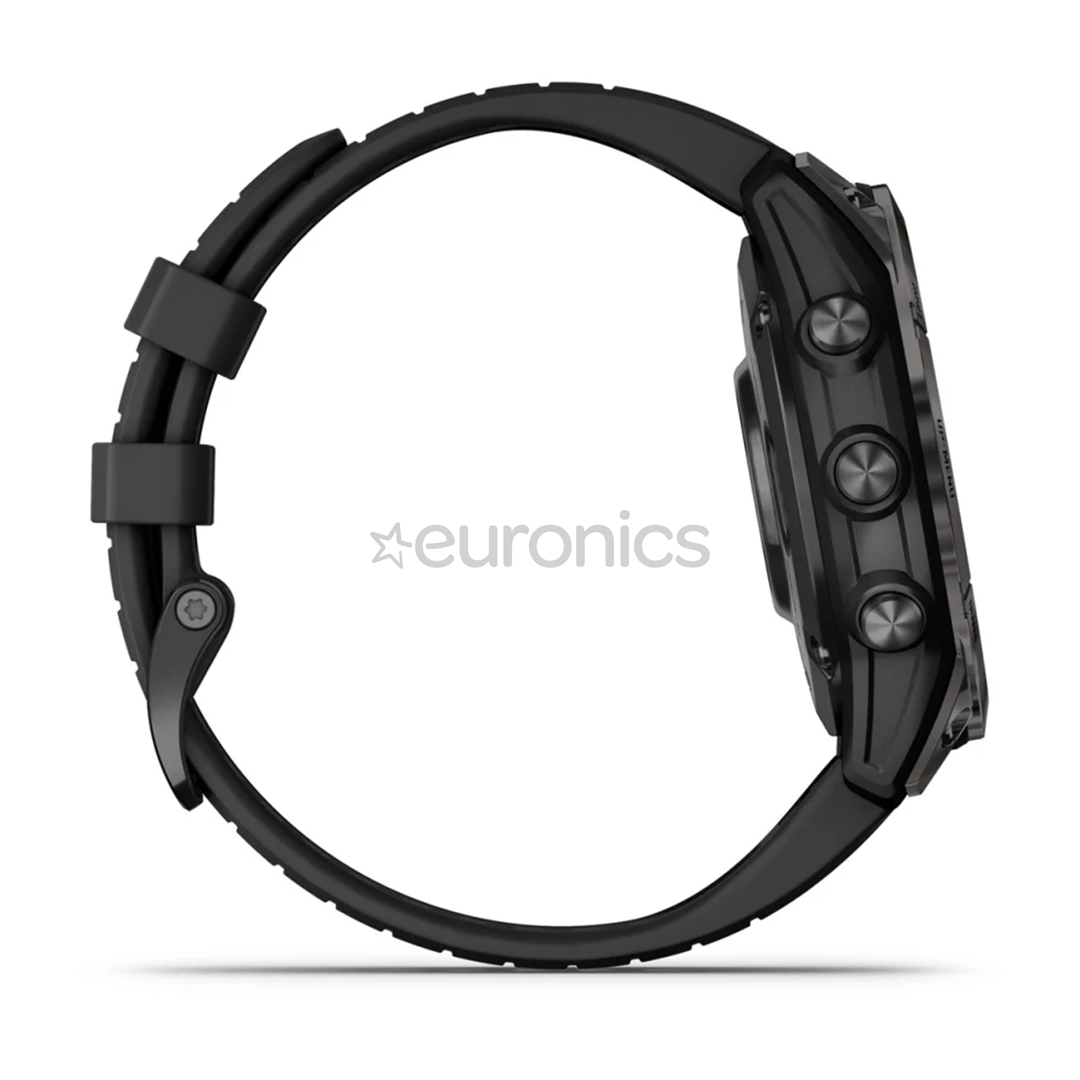 Garmin fēnix 7 Pro Sapphire Solar, 47 mm, dark gray DLC titanium / black silicone band - Sports watch