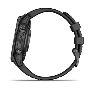 Garmin fēnix 7 Pro Sapphire Solar, 47 mm, tumehall DLC titaan / must silikoon rihm - Spordikell