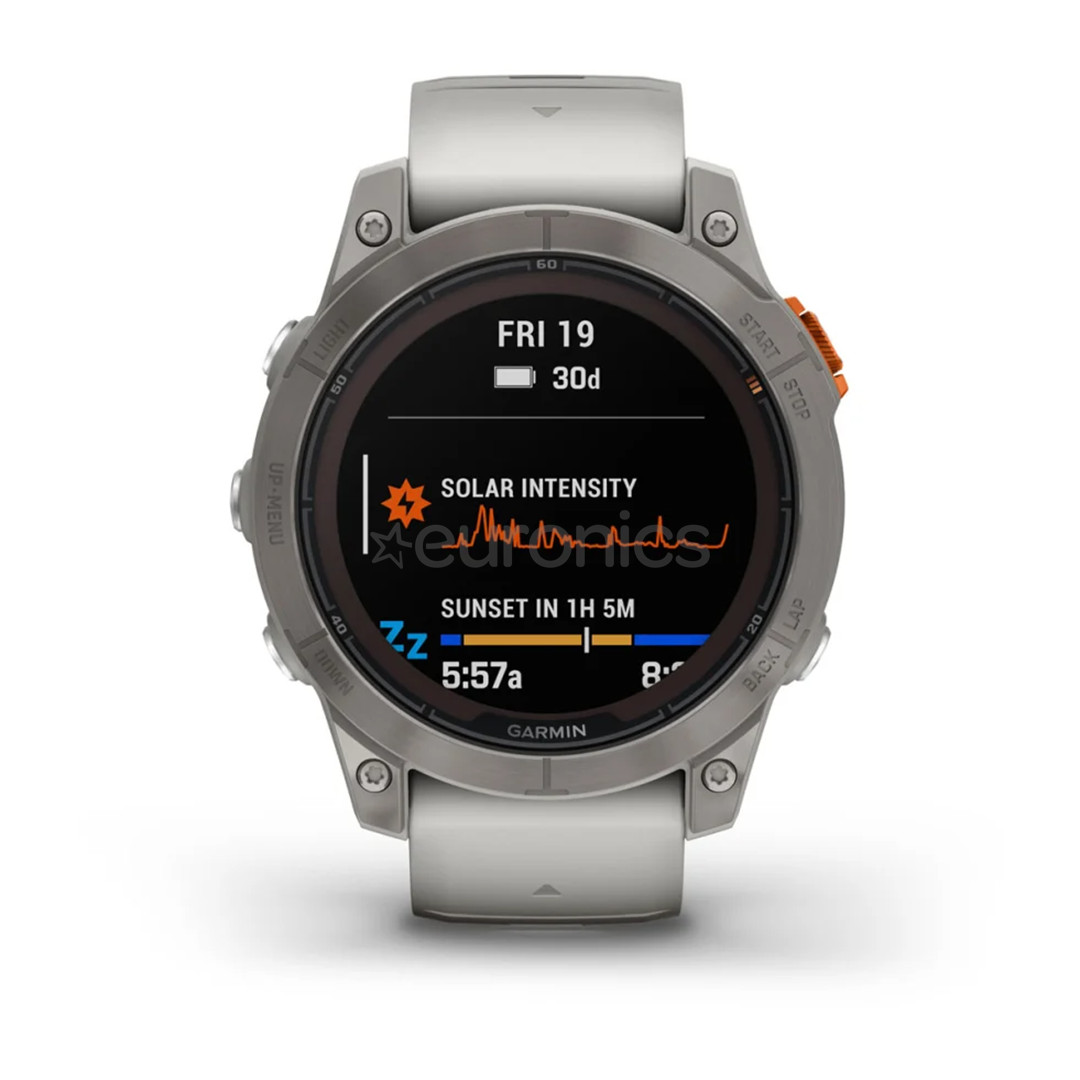 Garmin fenix 7 Pro Sapphire Solar, 47 mm, titanium / gray and orange silicone band - Sports watch