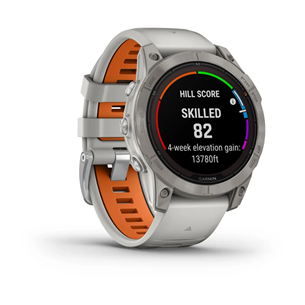 Garmin fenix 7 Pro Sapphire Solar, 47 mm, titanium / gray and orange silicone band - Sports watch