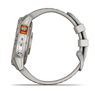 Garmin fenix 7 Pro Sapphire Solar, 47 мм, титановый серый/серо-оранжевый силиконовый ремешок - Спортивные часы