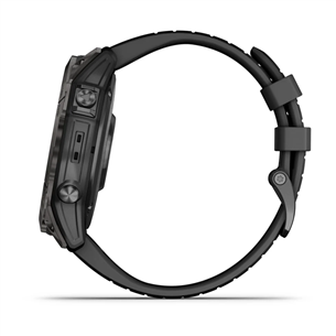Garmin fenix 7X Pro Sapphire Solar, 51 mm, dark gray DLC titanium / black silicone band - Sports watch