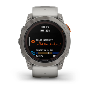 Garmin fenix 7X Pro Sapphire Solar, 51 mm, titaan / hall ja oranž rihm - Spordikell