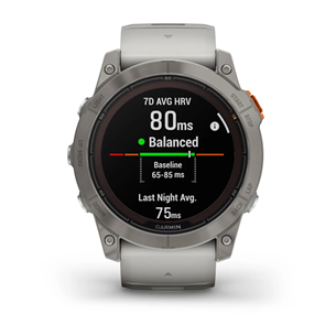 Garmin fenix 7X Pro Sapphire Solar, 51 мм, титановый/серо-оранжевый ремешок - Спортивные часы