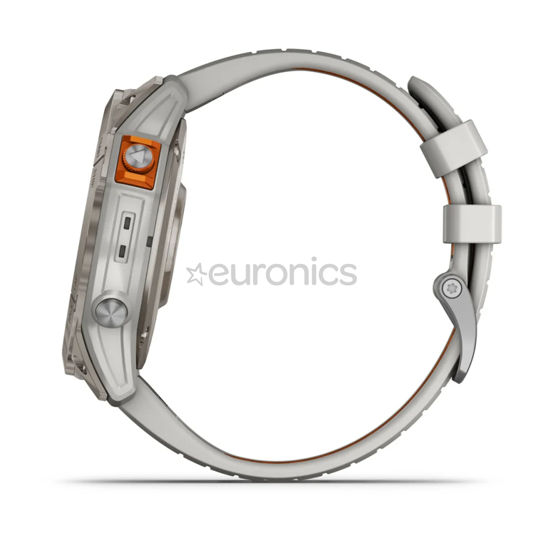 Garmin fenix 7X Pro Sapphire Solar, 51 mm, titanium / gray and orange silicone band - Sports watch