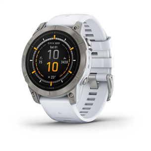 Garmin epix Pro (Gen 2) Sapphire, 47 мм, титановый/белый силиконовый ремешок - Спортивные часы