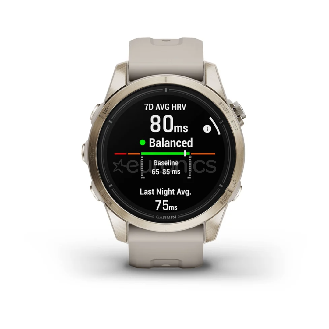 Garmin epix Pro (Gen 2), 42 mm, kuldne teras / hall silikoon rihm - Spordikell
