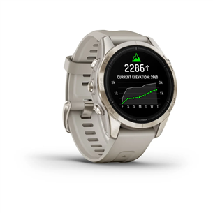 Garmin epix Pro (Gen 2), 42 mm, kuldne teras / hall silikoon rihm - Spordikell