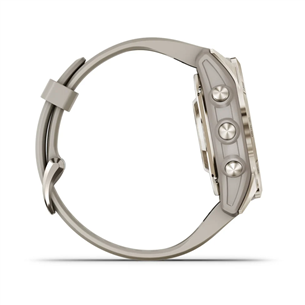 Garmin epix Pro (Gen 2), 42 mm, gold steel / gray silicone band - Sports watch