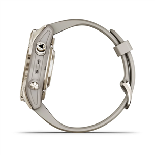 Garmin epix Pro (Gen 2), 42 mm, gold steel / gray silicone band - Sports watch