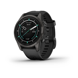 Garmin epix Pro (Gen 2), 42 mm, tumehall DLC titaan / must silikoon rihm - Spordikell 010-02802-15