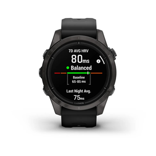 Garmin epix Pro (Gen 2), 42 mm, dark gray DLC titanium / black silicone band - Sports watch