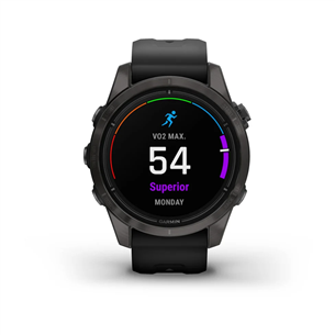 Garmin epix Pro (Gen 2), 42 mm, dark gray DLC titanium / black silicone band - Sports watch