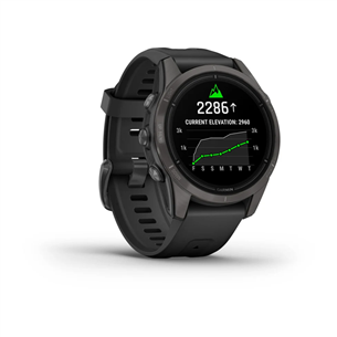 Garmin epix Pro (Gen 2), 42 mm, dark gray DLC titanium / black silicone band - Sports watch