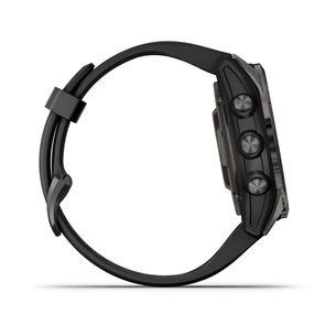 Garmin epix Pro (Gen 2), 42 мм, титановый угольно-серый DLC/черный силиконовый ремешок - Спортивные часы