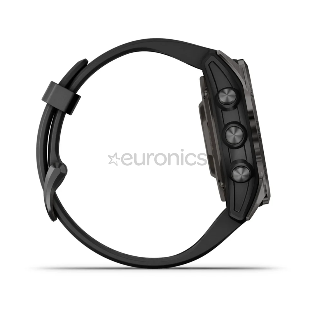 Garmin epix Pro (Gen 2), 42 mm, dark gray DLC titanium / black silicone band - Sports watch