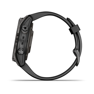 Garmin epix Pro (Gen 2), 42 мм, титановый угольно-серый DLC/черный силиконовый ремешок - Спортивные часы