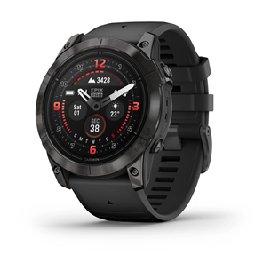 Garmin epix Pro (Gen 2) Sapphire, 51 мм, титановый угольно-серый DLC/черный силиконовый ремешок - Спортивные часы 010-02804-01